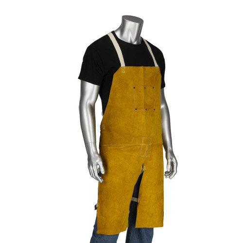 Ironcat 7011 Leather Split Leg Welding Apron- 36 in. Length