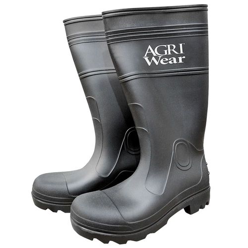 Black Waterproof 15" PVC Economy Knee Boots Men's 8