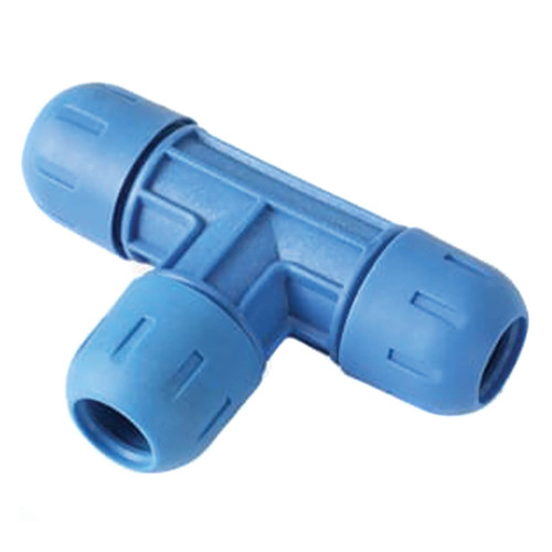 FastPipe Tee Fitting for Aluminum Pipe, Blue