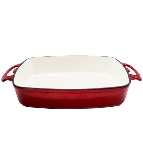 Carolina Cooker Enamel Cast Iron Casserole Pan, 13-1/2" x 10"