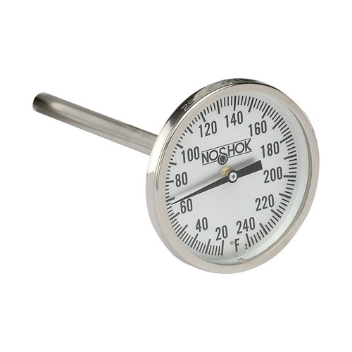 NOSHOK 100 Series 1 3/4 in. Dial Bimetal Thermometer w/ 1/4 in. NPT Back Mount, 2 1/2 in. L Stem, 0 ° to 180° F /-17° to 82° C
