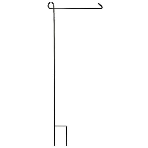 Garden Flag Stand, 40 In. H x 17 W, Black Wrought Iron
