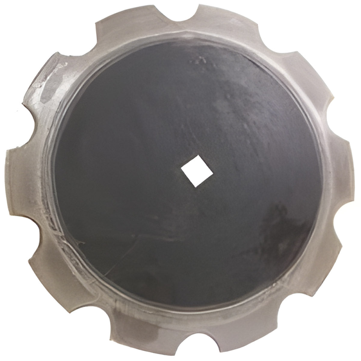 30 INCH X 8MM DURAFACED NOTCHED DISC BLADE WITH 1-1/2 SQUARE X 1-5/8 ROUND AXLE