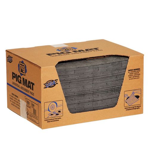 PIG Absorbent Mat Pad, Medium Weight, 100 per Box