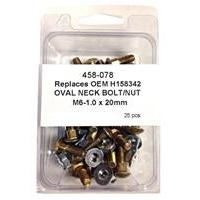 25 PC OVAL SHOULDER BOLT / NUT KIT M6x20mm - REPLACES JD BOLT # H158342