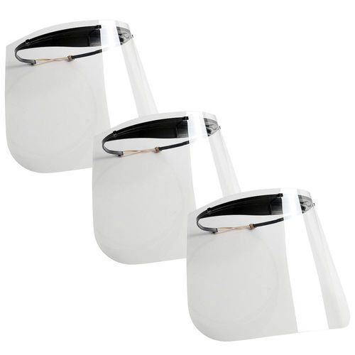 10 x 10 Clear Disposable Face Shield Visor, 3-Pack
