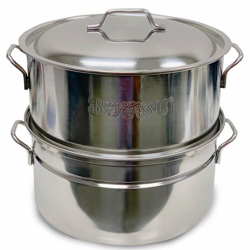 Bayou Classic Clam & Oyster Steamer, 1/2 Bushel, Stainless Steel