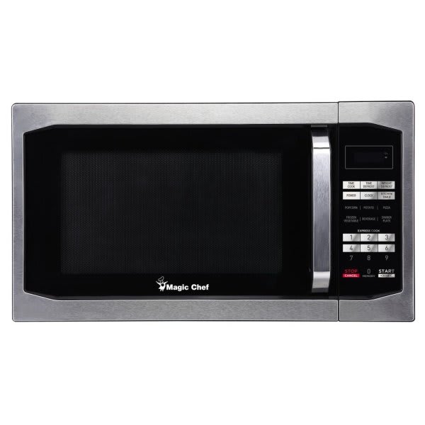 Magic Chef 1.6 Cu Ft Countertop Microwave, 1100w, Stainless Steel