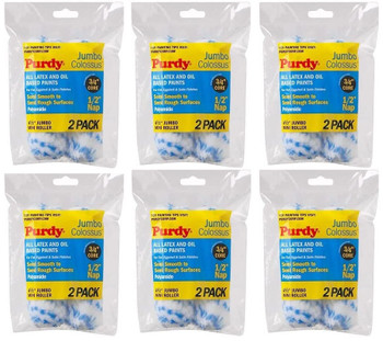 Genuine Purdy 6 Sets of Colossus Jumbo Mini 4-1/2" x 1/2" Nap 2 Pack Roller Covers 140624033-6PK