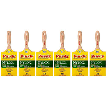 Genuine Purdy 6 Pack Nylox Swan Flat 4" Paint Brushes 144400240-6PK