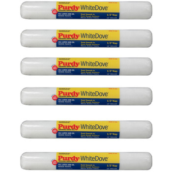 Genuine Purdy 6 Pack White Dove 18" x 1/2" Nap Roller Covers 144670183-6PK