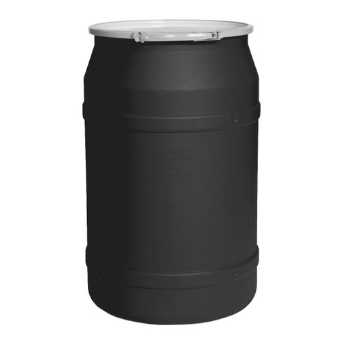 Justrite Eagle 1601MBLK 30 Gal. Lab Pack Open Head Drum, Metal Lever-Lock, Black