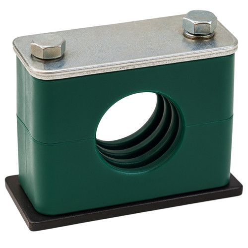 PCI BA2-13.5-A 0.53 in. Diameter Standard Polypropylene Hydraulic Pipe Clamp - Weld Plate, Cover Plate, Bolts, Black Finish