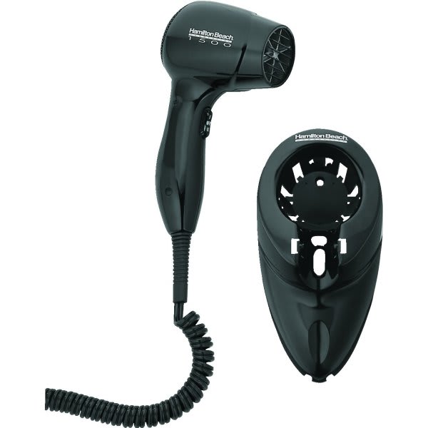 Hamilton Beach Wall Mount 1500 Watt Hair Dryer Black With Night Light