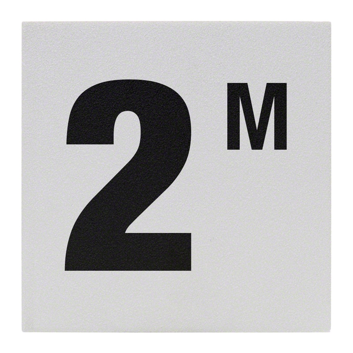 2 M Ceramic Skid Resistant Tile Depth Marker 6 Inch x 6 Inch with 4 Inch Lettering