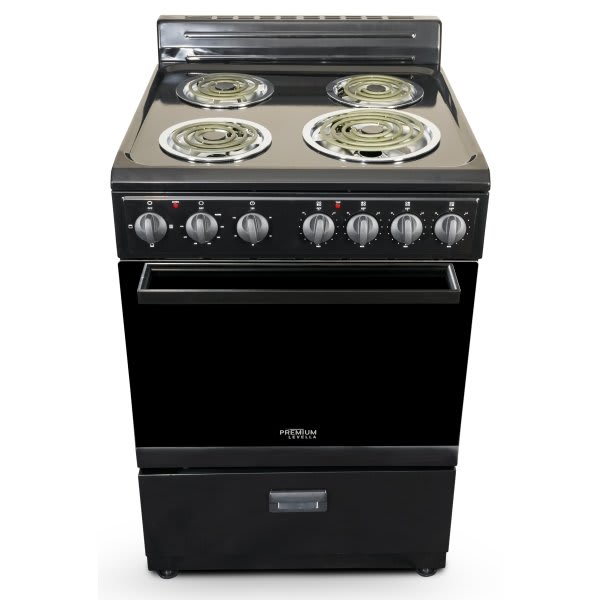 Premium Levella Black 24" Single Oven Electric Range With 4 Burners
