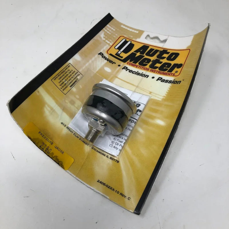 2180 Auto Meter Pressure Gauge 1-1/2″, 0-100 PSI, Mechanical, Silver