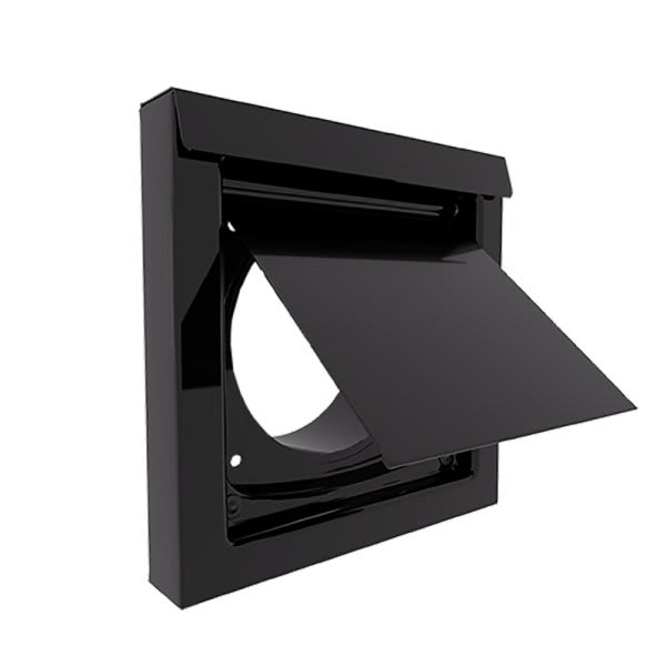Inovate Dryerwallvent Airflow Efficient High Performance Dryer Exhaust Wall Vent Termination (Black)
