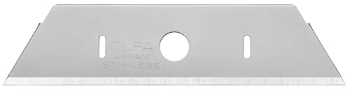 OLFA Dual Edge Stainless Steel Safety Blades, 10 Blades (SKB-2S/10B) - Trapezoid Shaped Dual-Side Utility Knife & Safety Cutter Replacement Blades, Fits OLFA SK-4, SK-9, & SK-14 Safety Knives