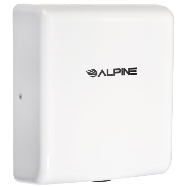 Alpine Industries Willow White High-Speed 120v Hand Dryer With Wall Guard
