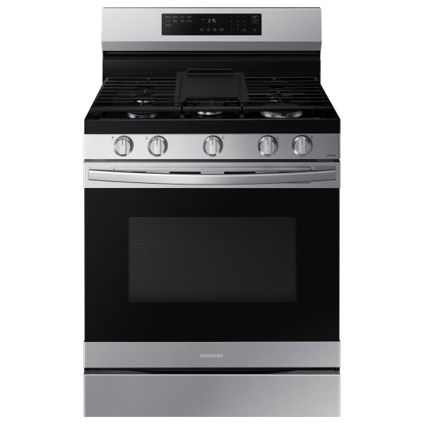 Samsung 30 in. 5-Burner Freestanding Smart Gas Range in Stainless Steel with Convection
