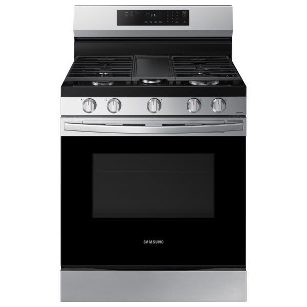 Samsung 30 in. 5-Burner Smart Freestanding Gas Range in Stainless Steel with 18K BTU Dual Power Burner