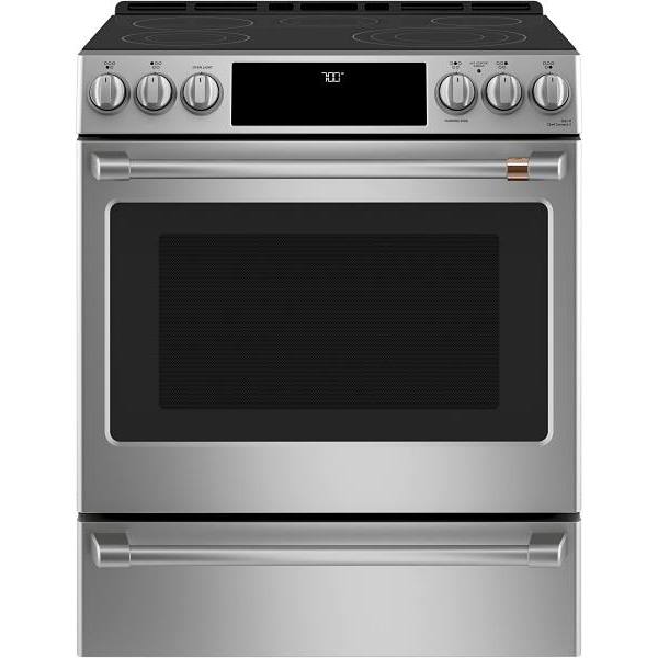Café 30 In. 5.7 cu. ft. Smooth Electric SmartHQ Slide-In Range With Air Fry, Self-Clean, Stainless Steel, ADA