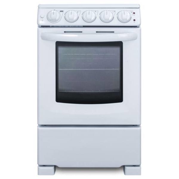Summit Appliance 20 In. 2.3 cu. ft. Smooth Electric Slide-In Range, Manual Clean, White, ADA