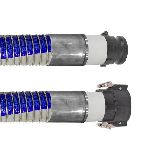 Willcox 4 in. Heavy Duty Polypropylene Chemical Hose Type 3094PSP w/ Polypropylene Female Coupler x Male Adapter Ends