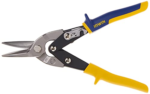 Irwin 2073113 Aviation Snip, Compound Leverage, Cuts Straight and Wide Curves
