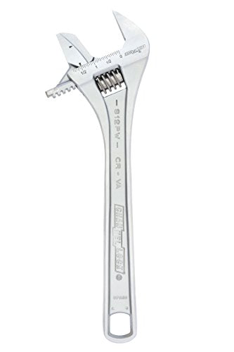 Channellock 812PW 12" Reversible Jaw Adjustable Wrench/Pipe Wrench, Chrome