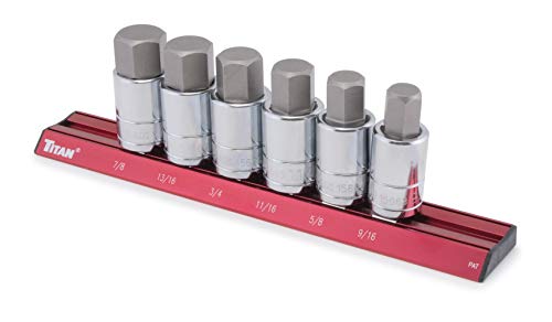 Titan 16130 SAE Large Hex Bit Socket Set-6 Piece