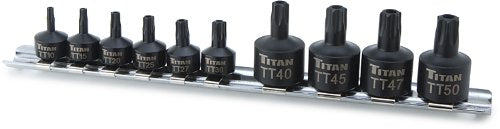 Titan 16143 Tamper Resistant Stubby Star Bit Socket Set-10 Piece