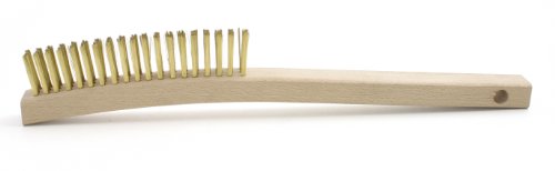 Brush Research Wire Scratch Brush, Brass, 0.006" Wire Diameter, 13-1/4" Length, 1" Bristle Length, 1" Brush Face Width (Pack of 12)