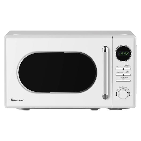 Magic Chef 0.7 Cu. Ft. Retro Countertop Microwave 700-Watt, White