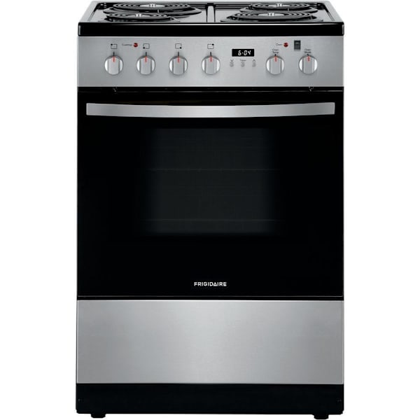 Frigidaire 24" 1.9 Cu. Ft. 4-Burner Element Freestanding Electric Range With Hidden Bake, Stainless Steel