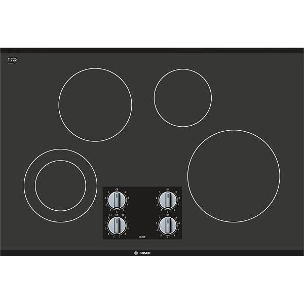 Bosch 500 Series 30 Inch Radiant Electric Cooktop In Black With 4 Elements