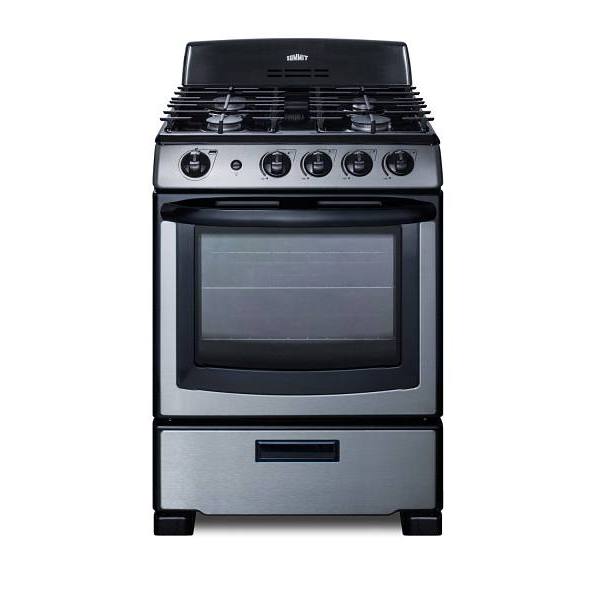 Summit Appliance 24 Inch Wide Gas Range In Stainless Steel Pro247ss