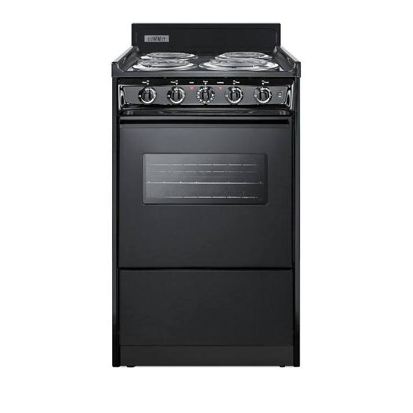 Summit Appliance 20 Inch Wide 220v Electric Range In Black Tem110cw