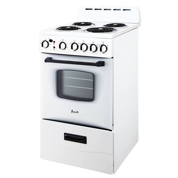 Avanti PRO 20 In. 2.1 cu. ft. Coil Electric Freestanding Range, Manual Clean, White, ADA