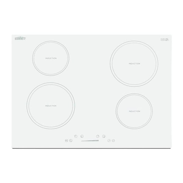 Summit Appliance 30" 4-Zone Built-In Induction Cooktop In White Glass
