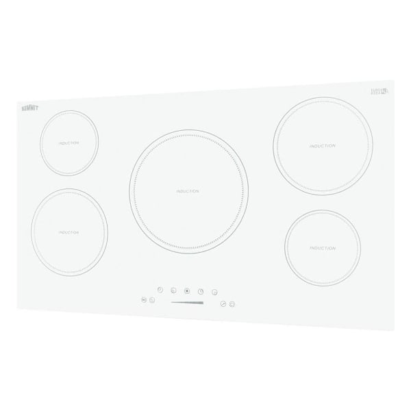 Summit Appliance 9300w 208-240v 36" 5-Zone Built-In Induction Cooktop In White
