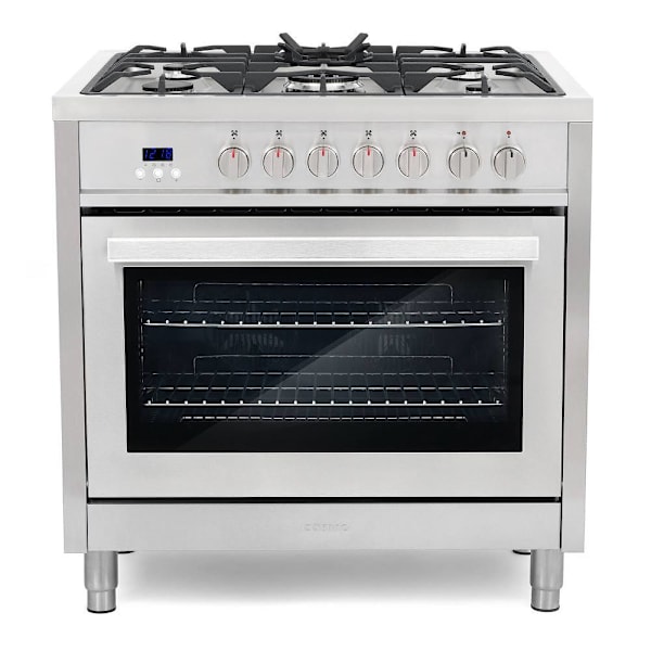 Cosmo 36 In. Stellar Collection 4.4 cu. ft. Dual Fuel Range, 5 Burners, Convection Oven, Stainless Steel