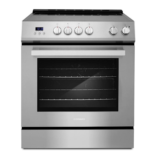 Cosmo 30 In. Stellar Collection 4.9 cu. ft. Electric Range, 4 Burner, Convection Oven, Stainless Steel