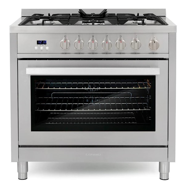 Cosmo 36 In. Nebula Collection 4.4 cu. ft. Gas Range, 5 Burners, Convection Oven, Stainless Steel