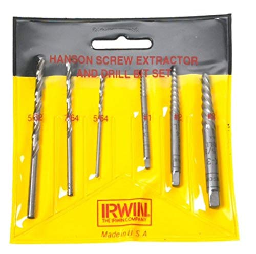 Irwin 53700 Spiral Extractor and HSS Drill Bit Pouched Set, 6-Piece