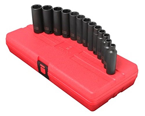 Sunex 3359 13 Piece 3/8-Inch Drive Deep Metric Socket Impact Set
