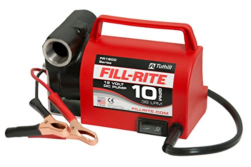 Fill-Rite FR1612 Portable Diesel Fuel Transfer Pump-12 V DC, 10 GPM, 1/5 HP, 3/4" NPT Inlet, No Nozzle