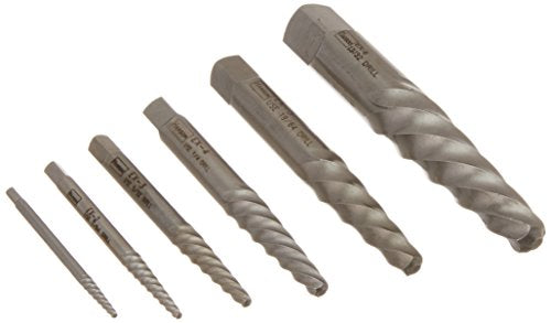 Irwin 53545 Spiral Flute Screw Extractors, 6-Piece Set
