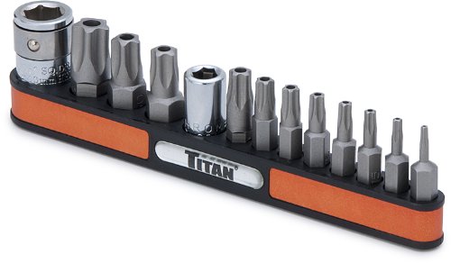 Titan 16137 Tamper Resistant 5Lobe Star Bit Socket Set-13 Piece